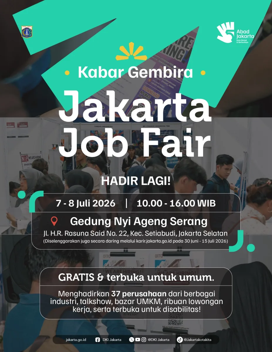 Job Fair Provinsi Kalimantan Timur 2026 (Suku Dinas TKTE Wilayah Provinsi Kalimantan Timur Barat) : 7-8 Juli 2026